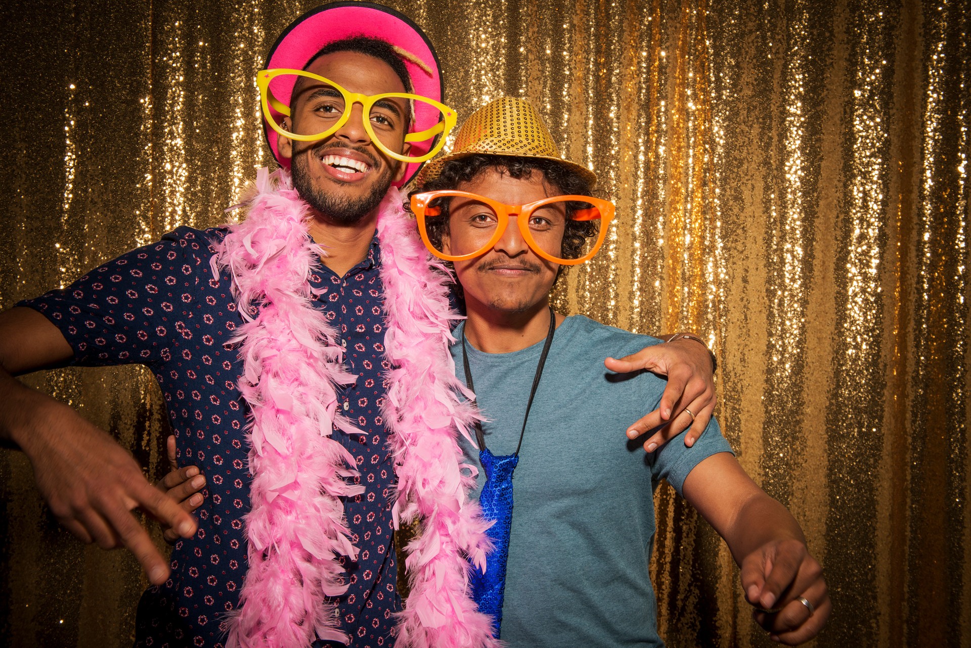 Close-up of male friends enjoying party